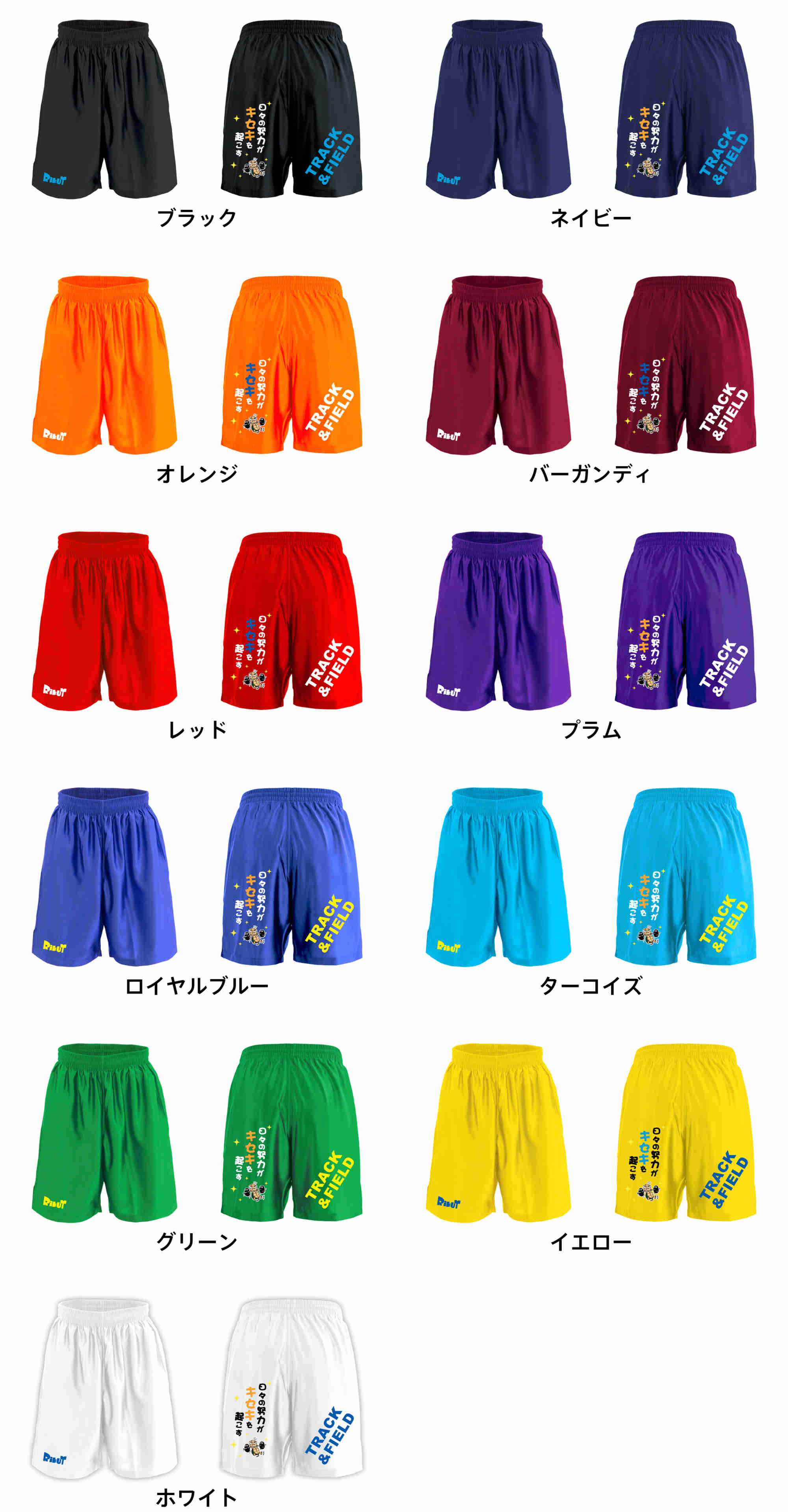 カラーバリエーションの一覧